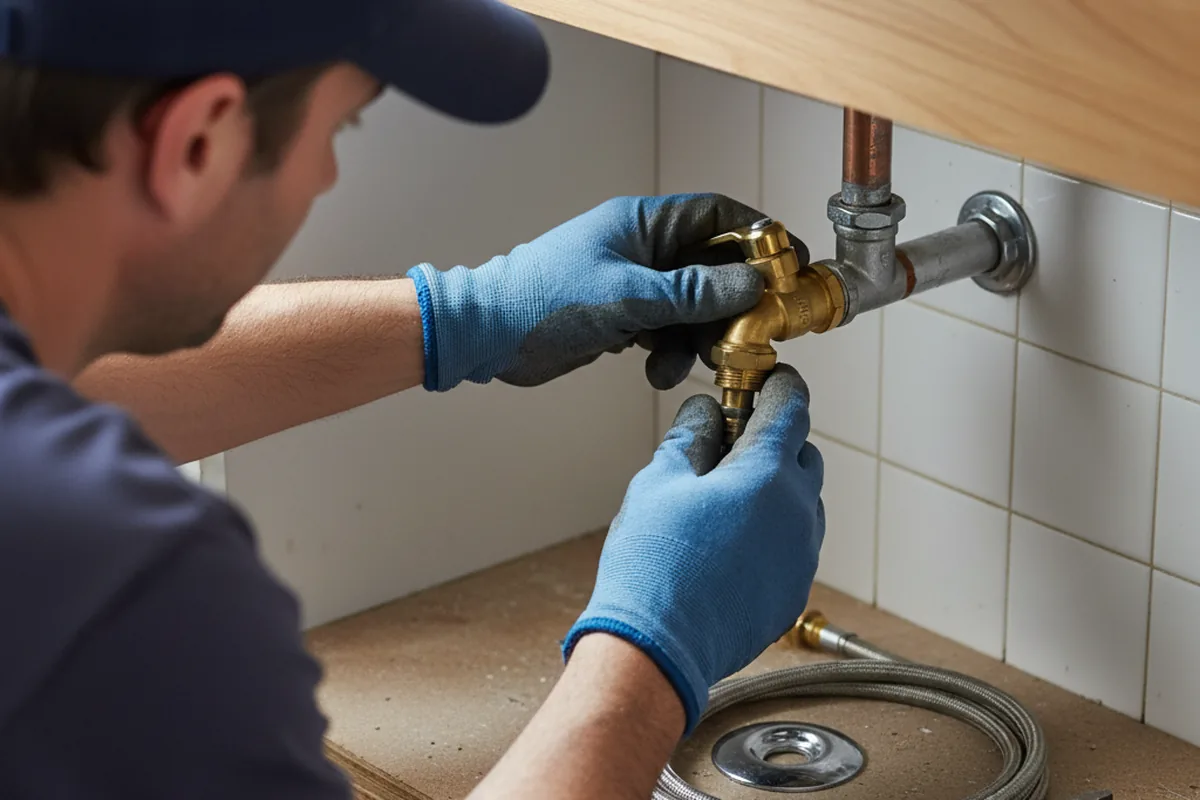 Shutoff valve and fitting work during Faucet and Fixture Repair in Rapidan